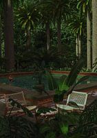 Fantasy pool private garden art print