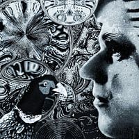 Selbstbildnis als Schaufensterpuppe mit Fasan und Seifenblasen