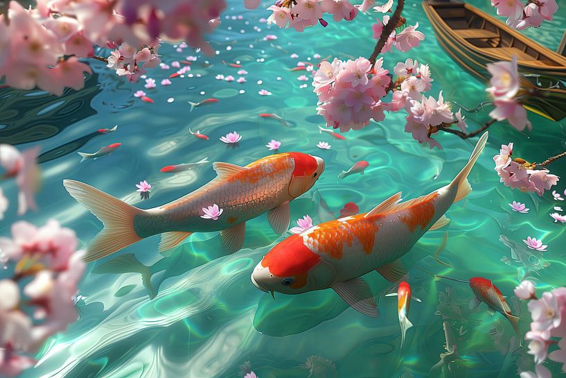 japanische Koi-Karpfen in einem Teich von Egon Zitter