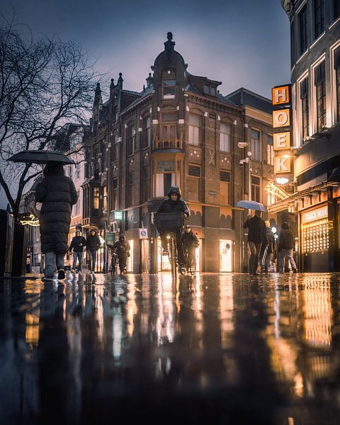 Poelestraat - Oosterstraat à partir de Grote Markt, Groningen par Harmen van der Vaart