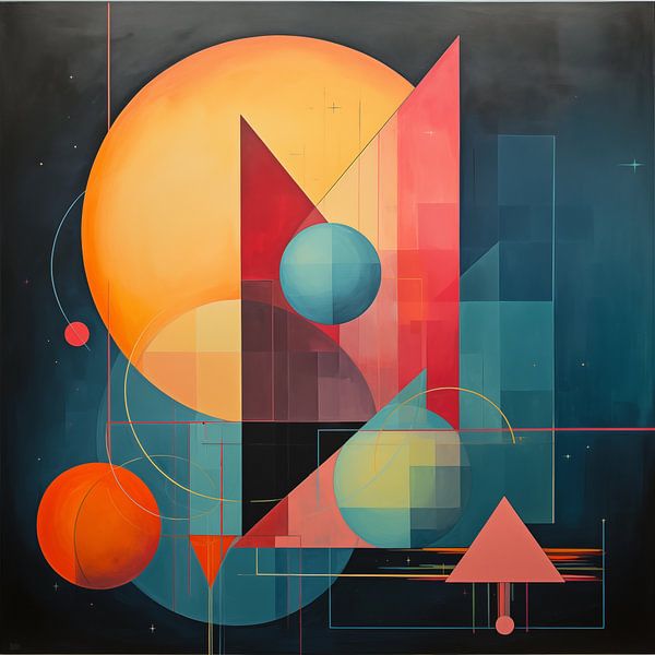 Formes abstraites géométriques/ronds foncés par TheXclusive Art