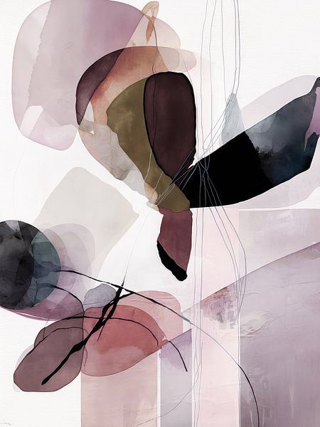 Lilac Gray Abstraction by Your unique art