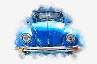 VW Volkswagen Beetle Classic 1976 Peinture numérique à l'aquarelle