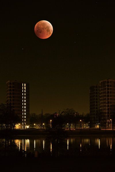 Bloedmaan boven Den Bosch von Jasper van de Gein Photography
