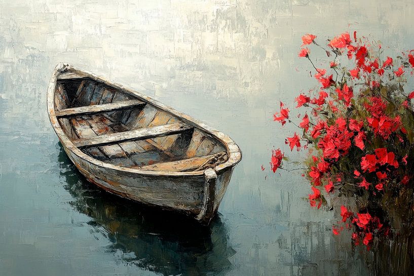 Boat and flowers by Poster Art Shop
