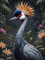 Botanical bird collection - Crown crane
