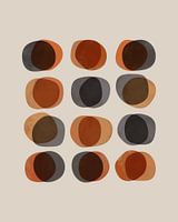 Minimal Retro Shapes | Abstract in Rust, Terracotta and Gray