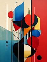 Geometrische abstracte compositie uit het midden van de eeuw