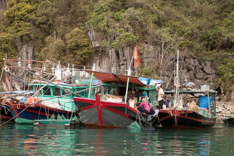 Vissersboten in Vietnam van t.ART