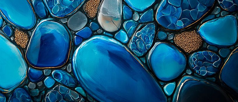 Blaue Kieselsteine – Texturreich von Poster Art Shop