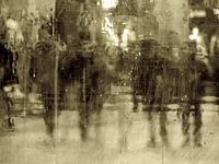 Doorgaan, almaar doorgaan. Ofwel: passanten in een drukke winkelstraat.