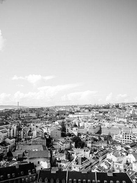 Lisbon Portugal from above | Travel photography | Black and white by Raisa Zwart Travel Photography Prints