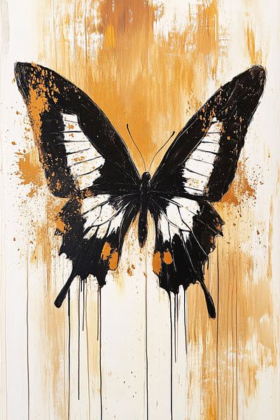 Abstrakter Schmetterling auf Leinwand von Imperial Art House