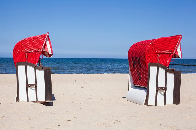 Chaises de plage, plage, Koserow, île d'Usedom, Allemagne par Torsten Krüger