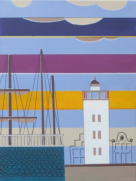 Leuchtturm und Stützmauer von Peter JM Visser