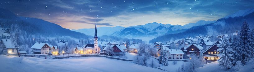 Blue Winter Landscape by Abstract Painting