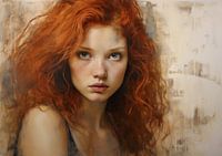 Portrait abstrait d'une femme (Technique mixte 10)