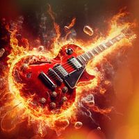 Burning guitar