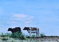 Koeien in typisch Nederlands plaatje