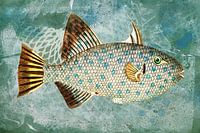 Blue-Green Fish with Spots