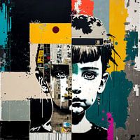 Street Art Little Girl Collage - 02