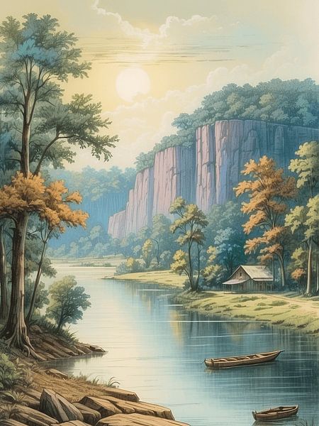 Tranquil River Retreat by Artistic