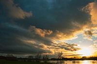 Cloud cover at sunset