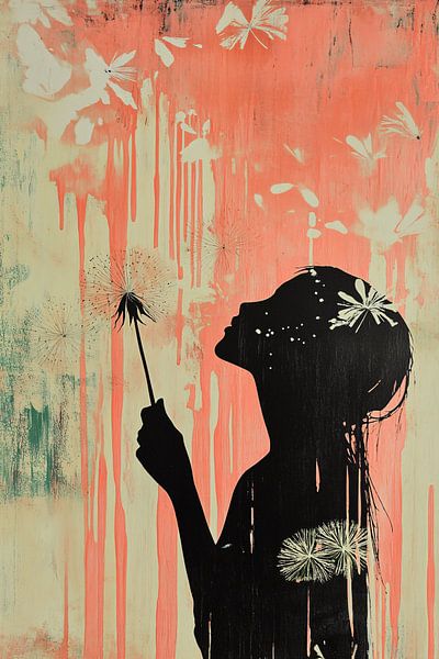 Silhouette femme et pissenlit par Imperial Art House