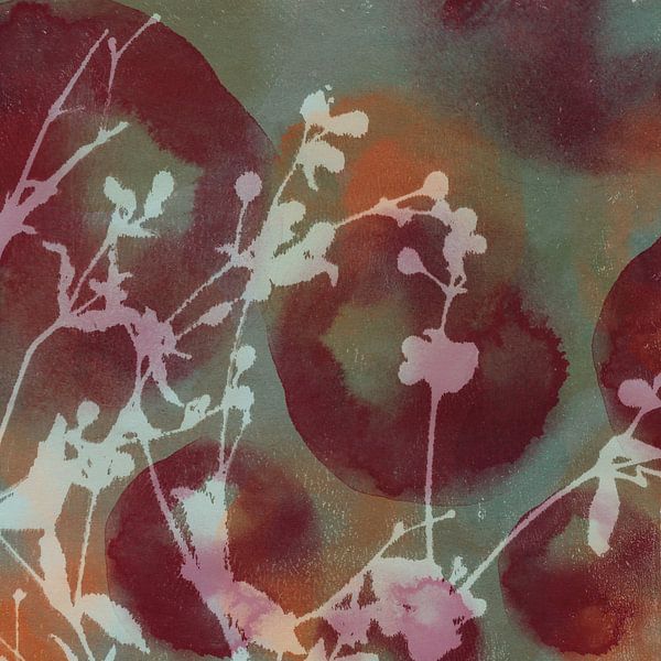 Rêves de nature. Fleurs en blanc, violet, rouille et gris. par Dina Dankers