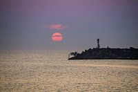 Sonnenuntergang an der Mole in Hvide Sande