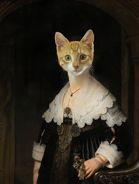Rembrandts Maria Trip mit Katzenkopf von Patricia Hofmeester