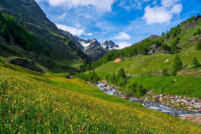 Alpine mountain landscape along the Timmelsjoch high mountain pa by Sjoerd van der Wal Photography