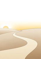 Het pad - Illustratie Japandi-reis