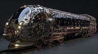 Train Steampunk : l'élégance mécanique d'une locomotive en bronze