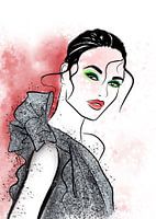 Silber Glitzer Modeillustration