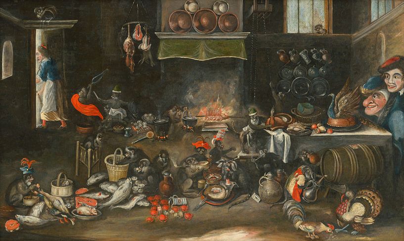 Des singes dans la cuisine, Frans Francken (II) par Des maîtres magistraux