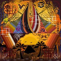 Contemporary and abstract original work of geometrical shapes