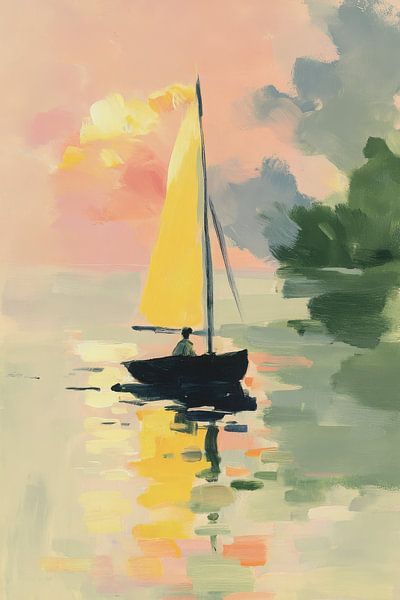 Zeilboot in de zonsondergang van Niklas Maximilian