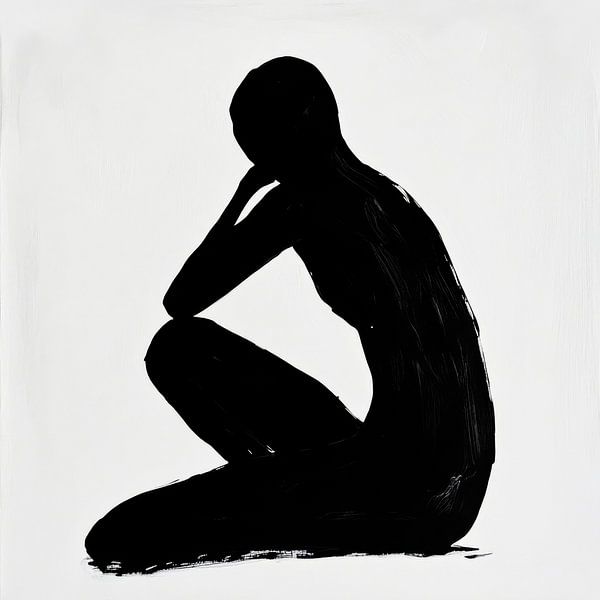 Nachdenkliche Stille in Schwarz von Poster Art Shop