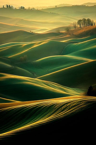 Gentle hills in the morning light by Poster Art Shop