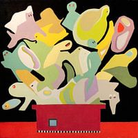 fleurs, fantaisie, abstrait, coloré (WADM8)