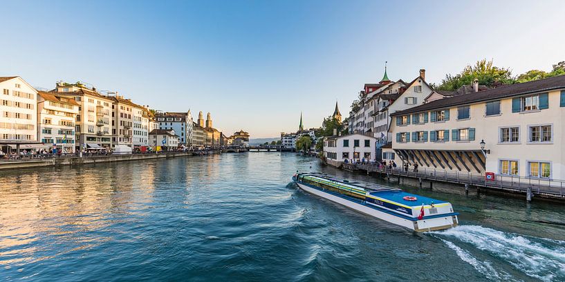 Ausflugsboot auf der Limmat in Zürich von Werner Dieterich
