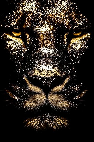 Lion doré et étincelant par Art & Soul Creations