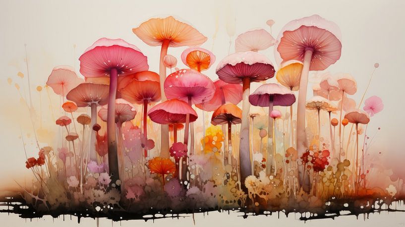 Paddenstoelen in Pastel 3 van ByNoukk