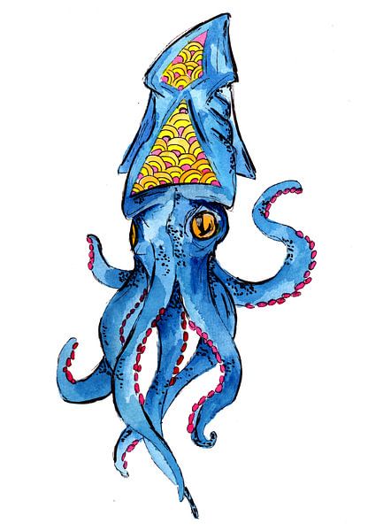Blauer Tintenfisch von Sebastian Grafmann