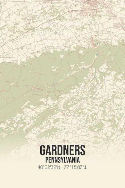 Vintage map of Gardners (Pennsylvania), USA. by Prints of Place