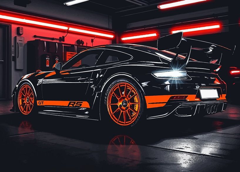 Porsche 911 GT3 RS Black Orange by MIROKKU