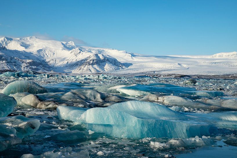 Paysage de l'Islande, Jökulsárlón. Lac glacier et plage de diamants par Gert Hilbink