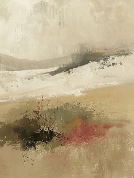 Moderne und abstrakte Landschaft in Erdtönen, japanischer Stil. von Japandi Art Studio