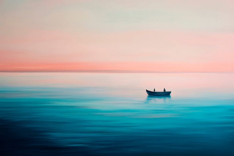 Ruhige Stimmung auf stiller See – Aquarell von Poster Art Shop